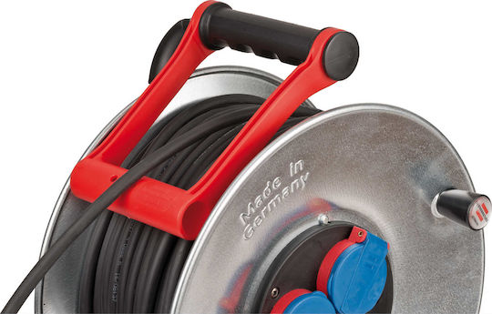 Brennenstuhl Waterproof Extension Reel Cord 3 x 1.5mm²/50m Silver