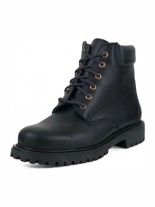 Boxer Men's Leather Military Boots Black