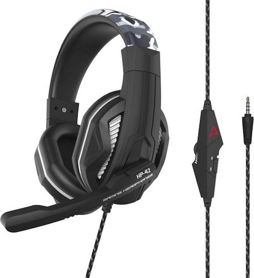 Steelplay HP42 Over Ear Gaming Headset με σύνδεση 3.5mm Γκρι