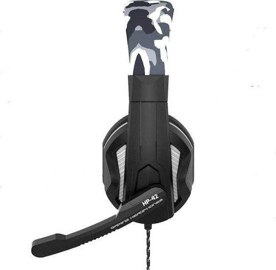 Steelplay HP42 Over Ear Gaming Headset με σύνδεση 3.5mm Γκρι