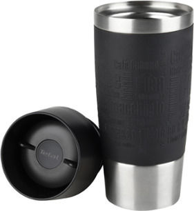 Tefal Travel Mug Glass Thermos Stainless Steel 500ml Black with Mouthpiece