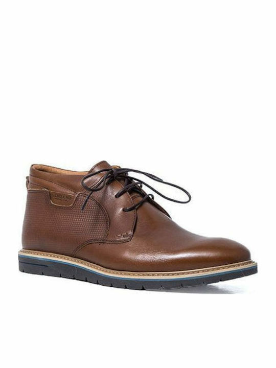 Damiani 698 Men's Leather Boots Tabac Brown