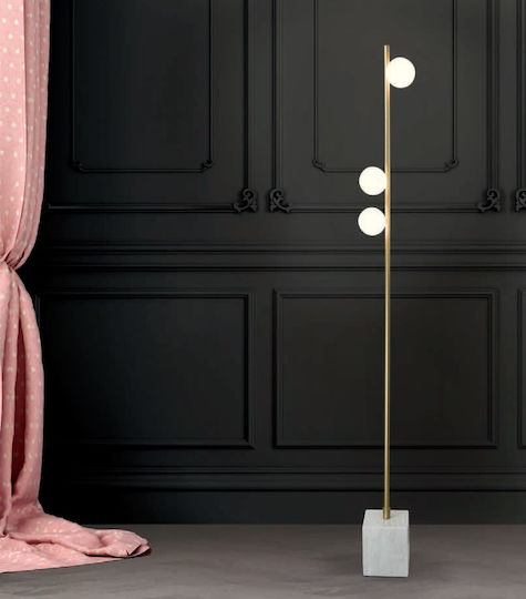 Zambelis Lights Floor Lamp H156xW15cm. with Socket for Bulb G9 Gold