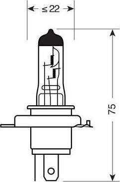 Крушка За Фар Osram Original Line H4 64193 12v 60/55w P43t Халогенна
