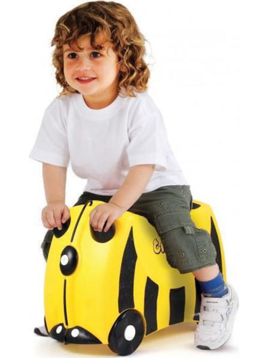 Trunki Bernard The Bee Детска Куфар За Пътуване Кабинен Твърд Жълт С 4 Колела Височина 31см