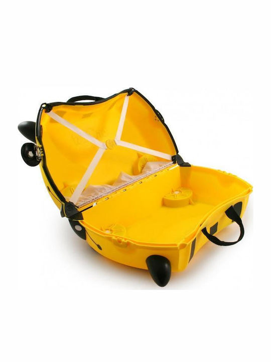 Trunki Bernard The Bee Детска Куфар За Пътуване Кабинен Твърд Жълт С 4 Колела Височина 31см