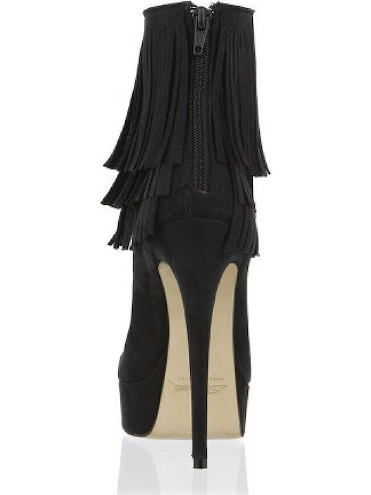 Wildleder Stiefeletten Damen Schwarz