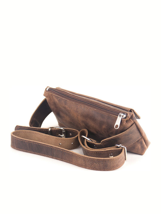 621 Men's Leather Waist Bag Brown