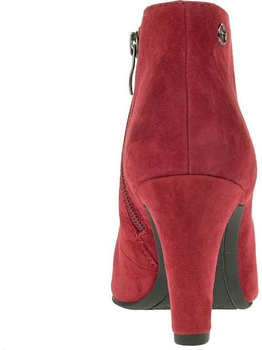 Wildleder Stiefeletten Damen Rot 1-25153-31-533