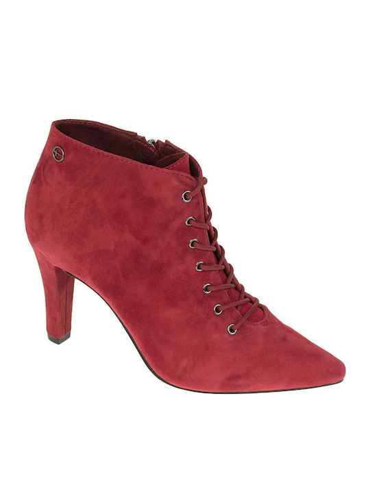 Wildleder Stiefeletten Damen Rot 1-25153-31-533