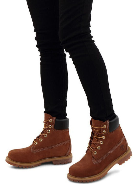 Leather Women's Ankle Boots Tabac Brown