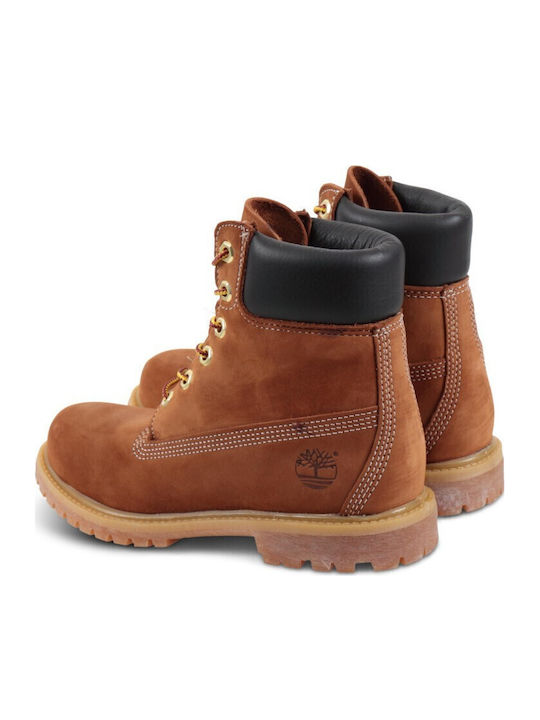 Leather Women's Ankle Boots Tabac Brown