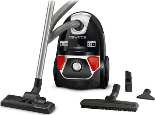 Rowenta Compact Power Ηλεκτρική Σκούπα 750W με Σακούλα 3lt Μαύρη