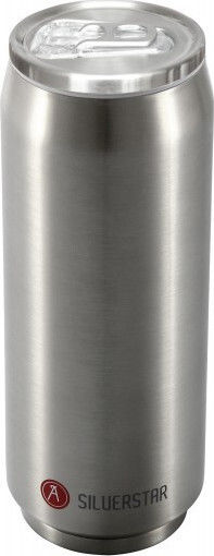 Les Artistes Pull Can'it Ποτήρι Θερμός Ανοξείδωτο BPA Free 500ml Silverstar Shining με Επιστόμιο και Καλαμάκι