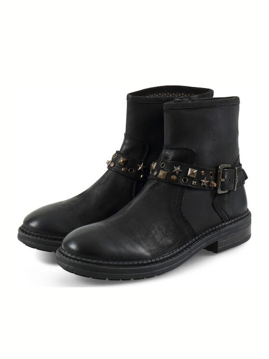 Gstard Leather Women's Biker Boots Black