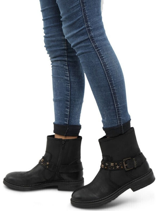 Gstard Leather Women's Biker Boots Black