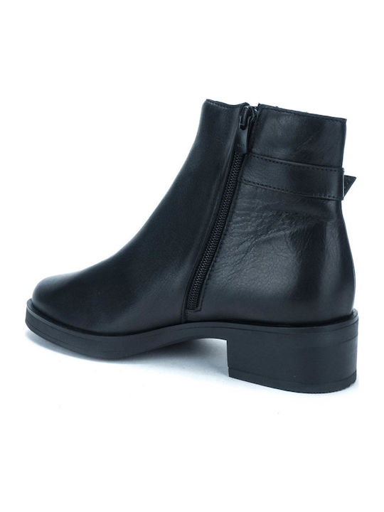 Leather Women's Ankle Boots Black