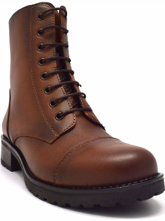 Leather Women's Ankle Boots Tabac Brown
