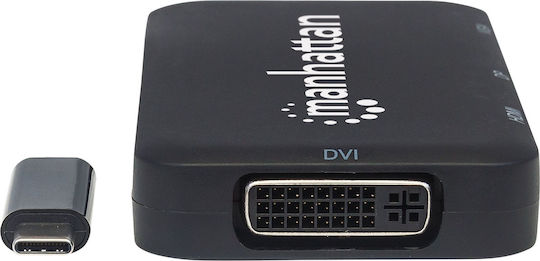 Manhattan USB-C Docking Station με HDMI/DisplayPort 4K Μαύρο (152600)