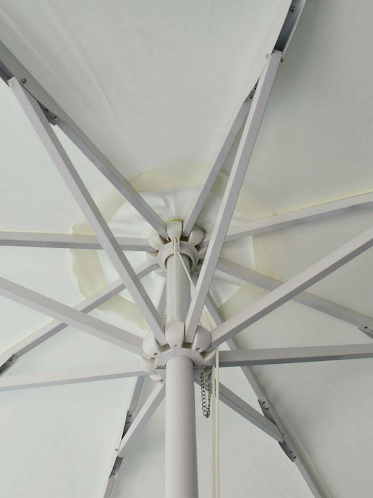 Umbrelă Profesională Rotundă Din Aluminiu Ecru Φ2.5xÎnălțime2.5m