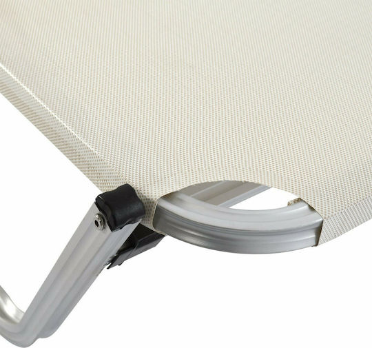 HomeMarkt Aluminum Beach Sunbed Ecru 190x60x30cm