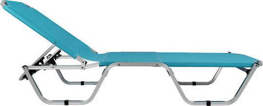 HomeMarkt Aluminum Beach Sunbed Light Blue 190x60x30cm
