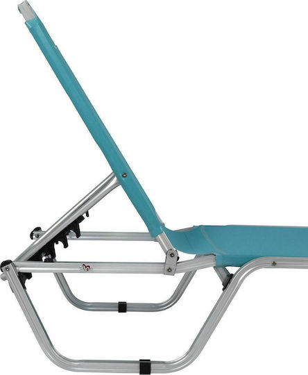 HomeMarkt Aluminum Beach Sunbed Light Blue 190x60x30cm