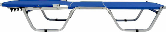 HomeMarkt Aluminum Beach Sunbed Blue 195x60x30cm