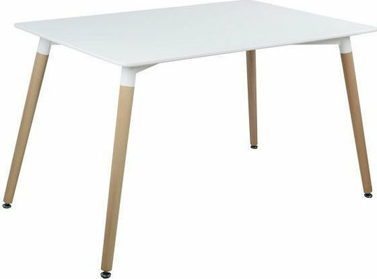 Minimal Τραπέζι Κουζίνας Ξύλινο Λευκό 120x80x73εκ.