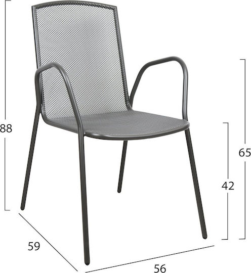 Chair Elijah Anthracite 43x62x89cm Chair Elijah Anthracite 43x62x89cm