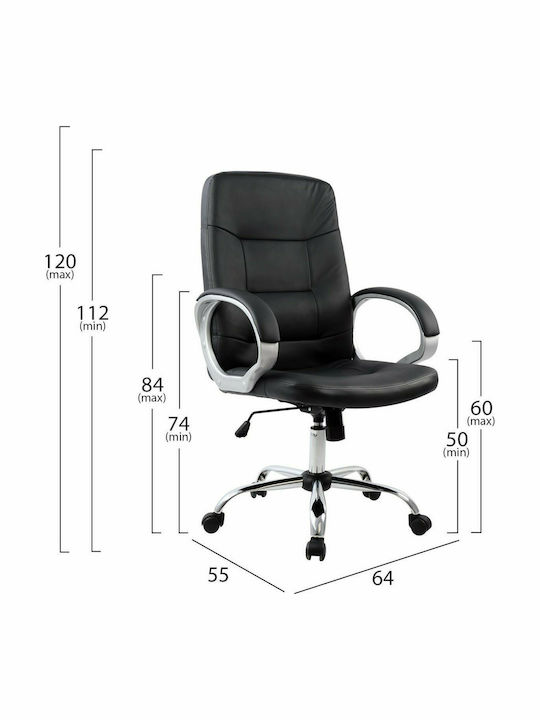 Ivern Executive Reclining Office Chair with Fixed Arms Black HomeMarkt