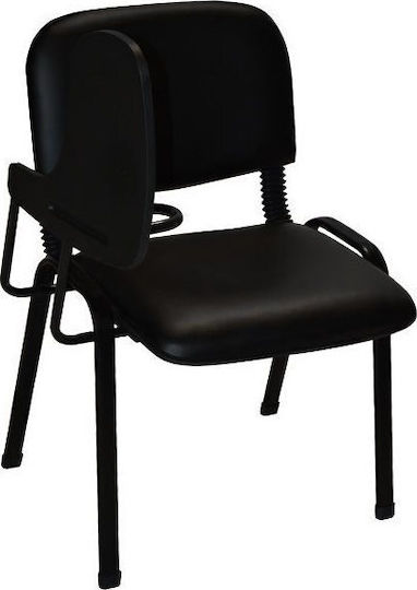 HomeMarkt Stuhl mit Tablet-Arm Klassenzimmer Schwarz 54x59x78cm.