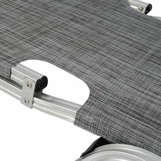 HomeMarkt Corte Șezlonguri de Plajă Gri de Aluminiu 190x60x30cm. 1buc