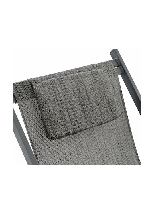 Deckchairs Alu Aluminum with Gray Fabric 99x59.5x97cm