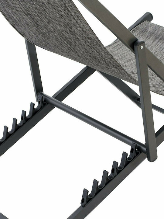 Deckchairs Alu Aluminum with Gray Fabric 99x59.5x97cm