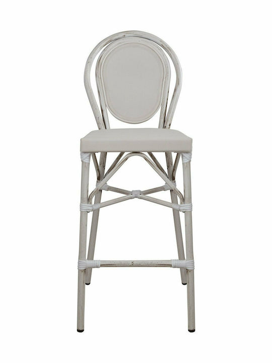 Barhocker aus Aluminium Azaria Weiß 47x61x115cm Barhocker aus Aluminium Azaria Weiß 47x61x115cm
