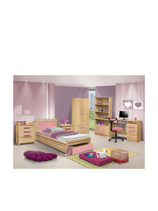 Playroom Детско Легло Единично с Пространство за Съхранение Розов за Матрак 90x190см
