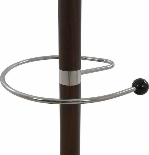 HomeMarkt Metallic Coat Rack with Umbrella Holder Walnut Rotating with Marble Base 37x37x170cm
