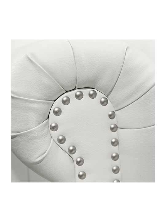 Chesterfield Armchair from Leatherette White 110x90x73cm