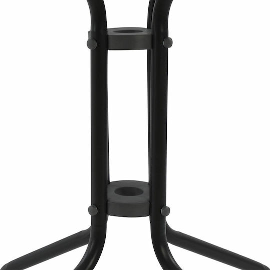 Figo Outdoor Dinner Table with Glass Surface and Metal Frame Gray 60x60x72cm