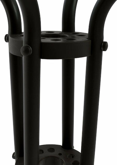 Figo Outdoor Dinner Free Standing Table with Glass Surface and Metal Frame Brown 70x70x72cm