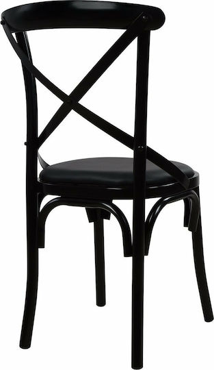Ronnie Καρέκλα Καφενείου Μεταλλική Μαύρη 51x50.5x90εκ.