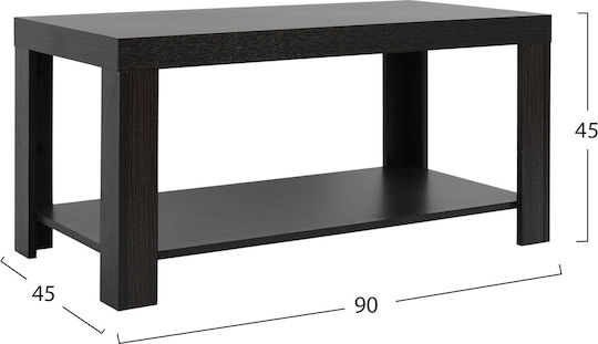 Rechteckiges Zentral Kaffeetisch Zebrano Holz M90xT45xH45cm HomeMarkt