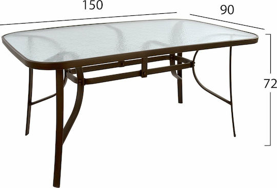 Τραπέζι Bruno 150x90x72
