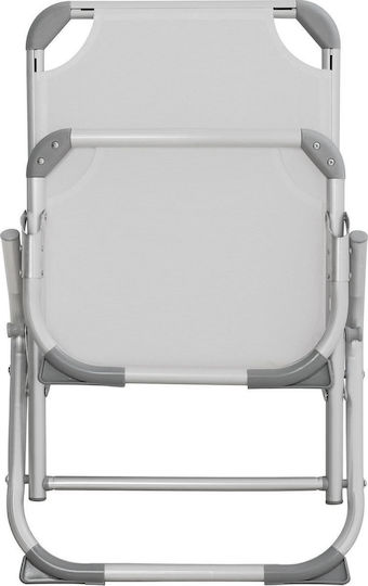 HomeMarkt Stühlchen Strand Aluminium mit Hoher Rückenlehne Weiß 56x70x66cm.