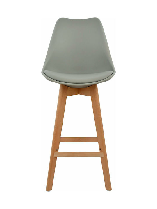 Vegas Polypropylene Bar Stool with Backrest Gray 4pcs 47.5x55x105cm