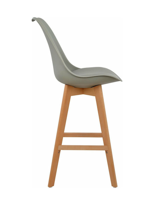 Vegas Polypropylene Bar Stool with Backrest Gray 4pcs 47.5x55x105cm