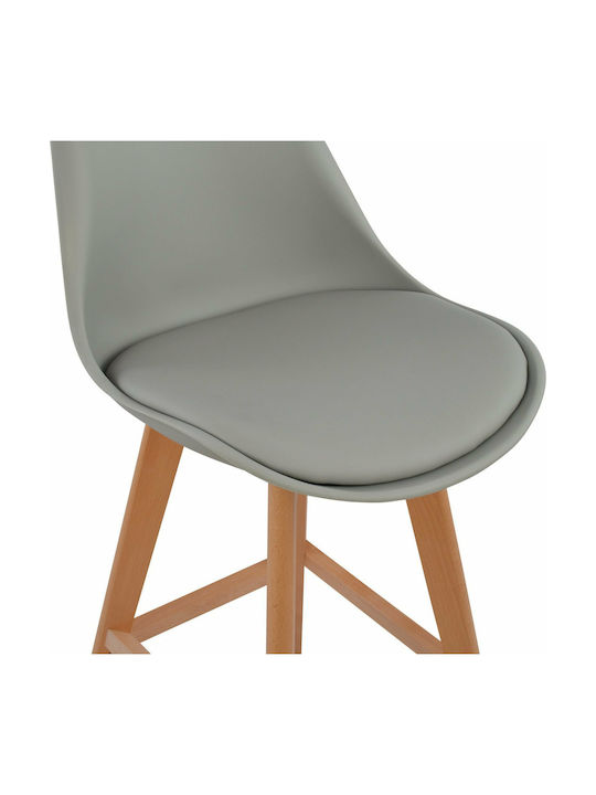 Vegas Polypropylene Bar Stool with Backrest Gray 4pcs 47.5x55x105cm