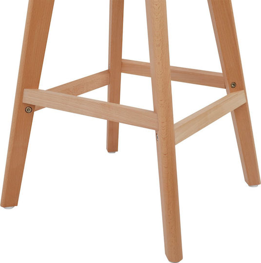 Vegas Polypropylene Bar Stool with Backrest Gray 4pcs 47.5x55x105cm
