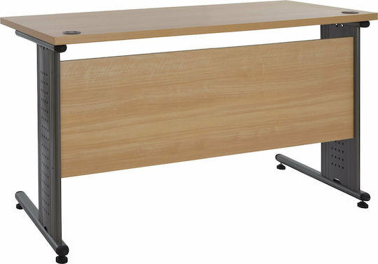Офис Бюро Valden Дървено Сиво/Естествено С Метални Крака 120x72x75см